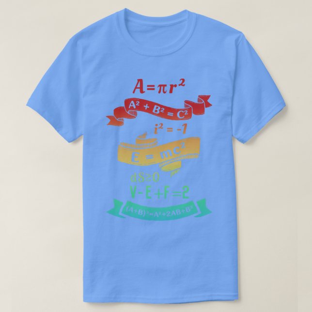 The Most Beautiful Math Equations T-Shirt (Design Front)