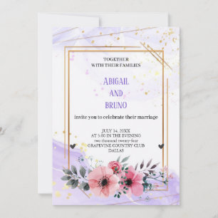 the most beautiful purple wedding invitation