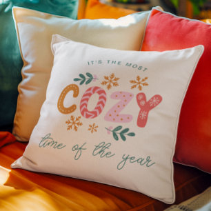 The Most Cosy Time of The Year Striped Christmas Cushion