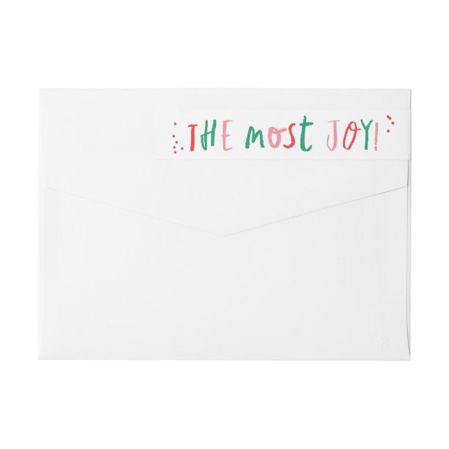 The most joy holiday card wrap around address wrap around label (Back)