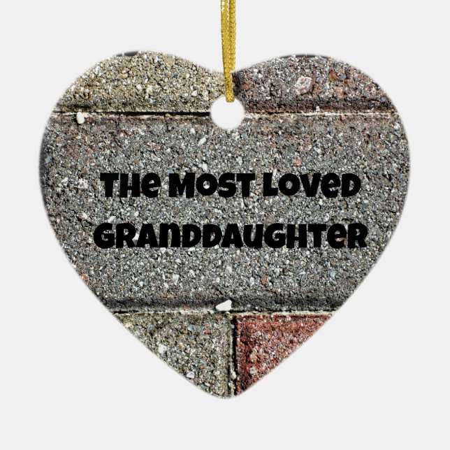 The Most Loved Granddaughter Ceramic Tree Decoration (Front)