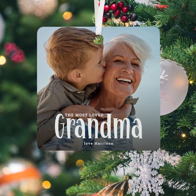 The Most Loved GRANDMA' Cute Gift  Metal Tree Decoration (Creator Uploaded)
