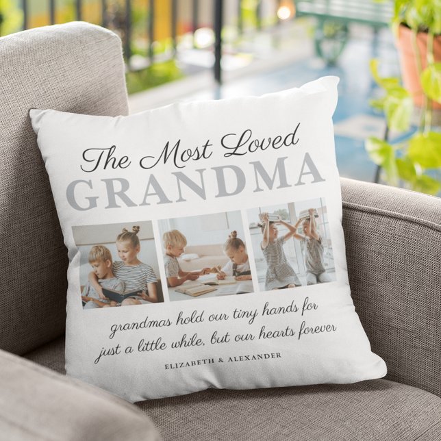 The Most Loved Grandma Family Photo Cushion (Creator Uploaded)