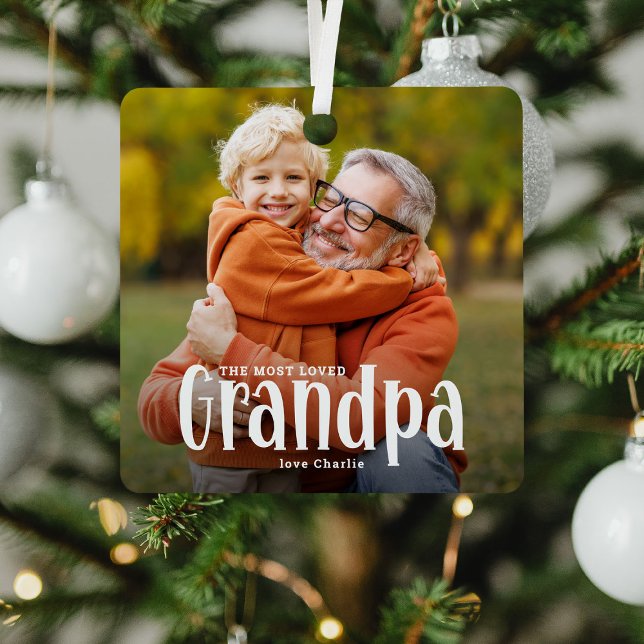 The Most Loved GRANDPA' Cute Gift Metal Tree Decoration (Creator Uploaded)