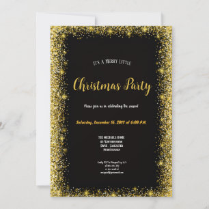  the most modern gold and black christmas  invitation