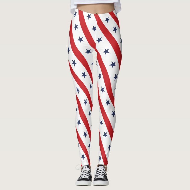 The most patriotic american White II Throw Pillow Leggings (Front)