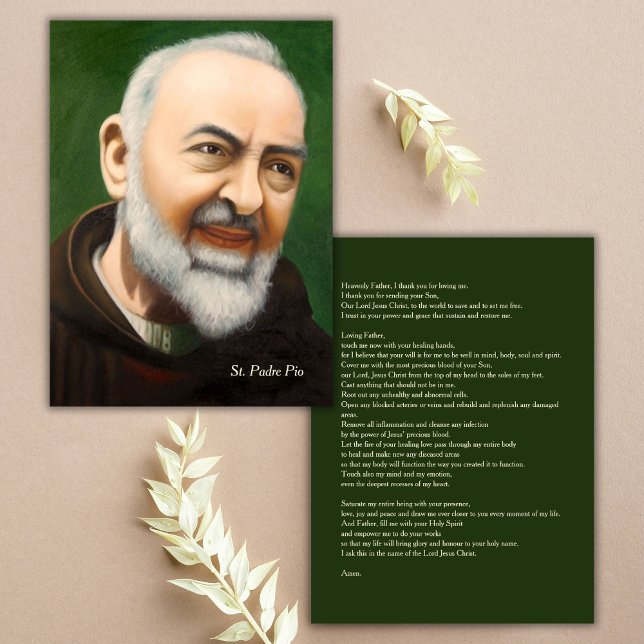 The Most Powerful Healing Prayer by St Padre Pio Card (The Most Powerful Healing Prayer by St Padre Pio Note Card)
