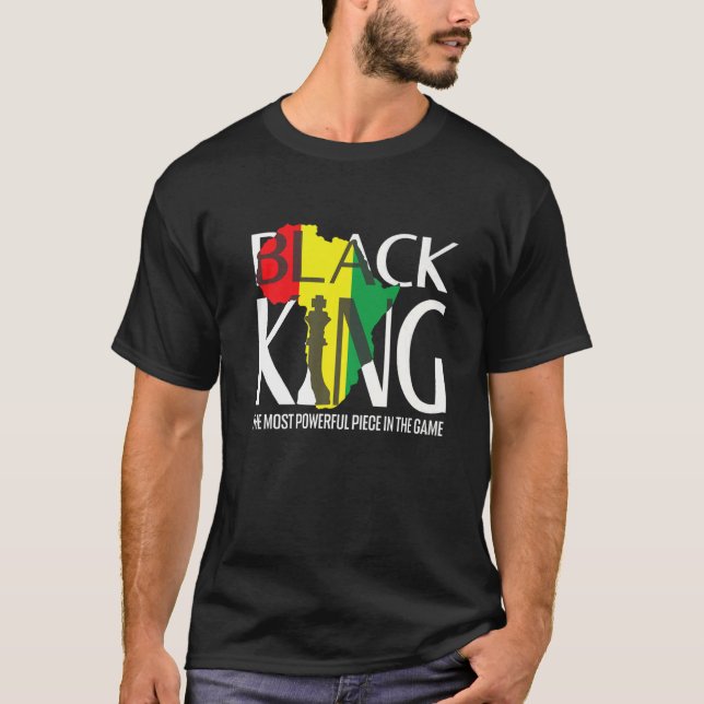 The Most Powerful Piece In The Game Black King Afr T-Shirt (Front)