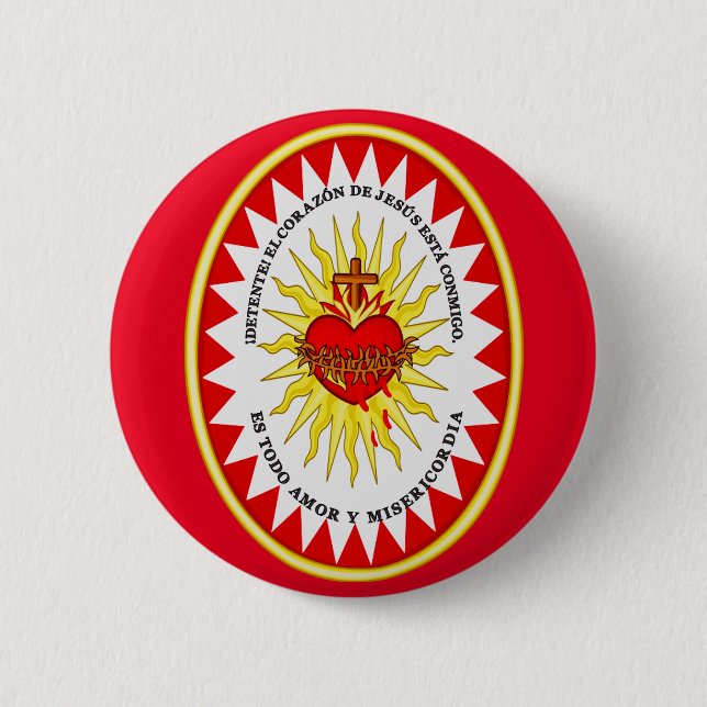 The Most Sacred Heart of Jesus 6 Cm Round Badge (Front)