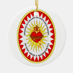 The Most Sacred Heart of Jesus Devotional Art Ceramic Tree Decoration
