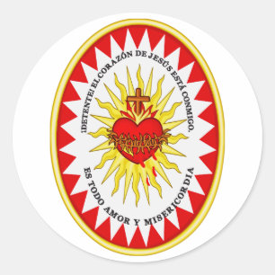 The Most Sacred Heart of Jesus Devotional Art Classic Round Sticker