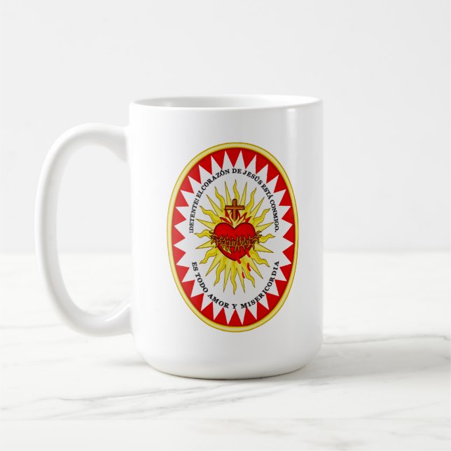 The Most Sacred Heart of Jesus Devotional Art Coffee Mug (Left)