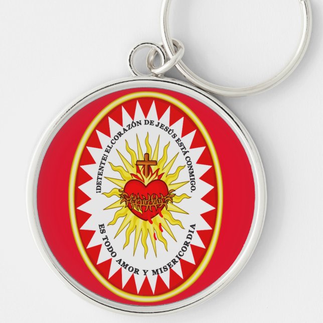 The Most Sacred Heart of Jesus Devotional Art Key Ring (Front)