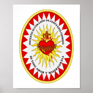 The Most Sacred Heart of Jesus Devotional Art Poster