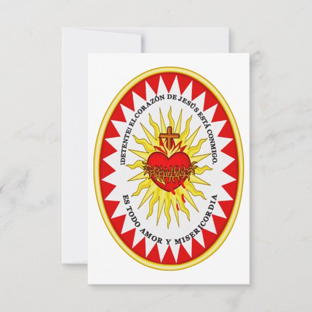 The Most Sacred Heart of Jesus Devotional Art Thank You Card (Front)