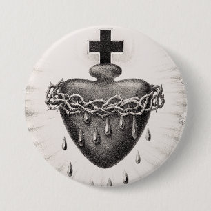 The Most Sacred Heart of Jesus Symbol of Divine  7.5 Cm Round Badge