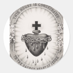 The Most Sacred Heart of Jesus Symbol of Divine  Classic Round Sticker
