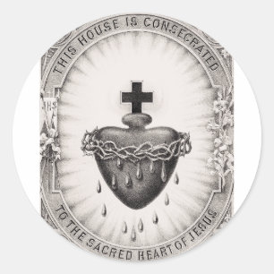 The Most Sacred Heart of Jesus Symbol of Divine  Classic Round Sticker