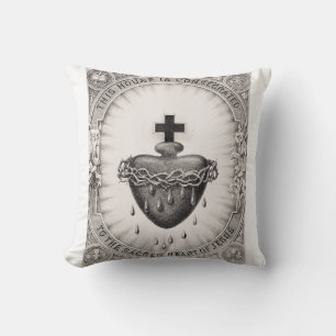 The Most Sacred Heart of Jesus Symbol of Divine  Cushion