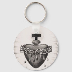 The Most Sacred Heart of Jesus Symbol of Divine Key Ring