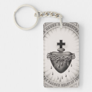 The Most Sacred Heart of Jesus Symbol of Divine Key Ring