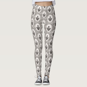 The Most Sacred Heart of Jesus Symbol of Divine  Leggings