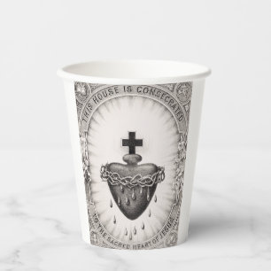 The Most Sacred Heart of Jesus Symbol of Divine Paper Cups