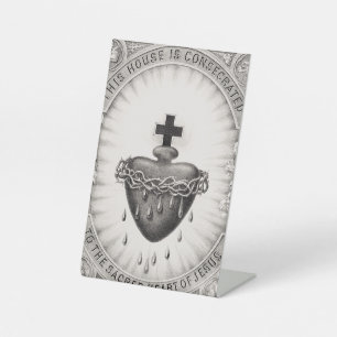 The Most Sacred Heart of Jesus Symbol of Divine Pedestal Sign