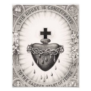 The Most Sacred Heart of Jesus Symbol of Divine  Photo Print
