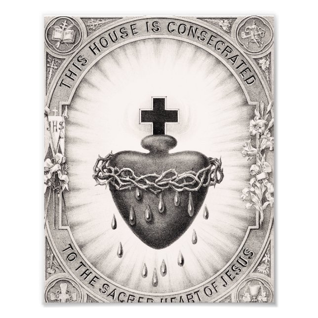 The Most Sacred Heart of Jesus Symbol of Divine  Photo Print (Front)