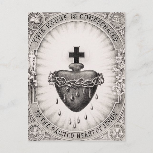 The Most Sacred Heart of Jesus Symbol of Divine  Postcard (Front)