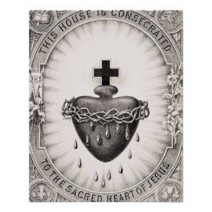 The Most Sacred Heart of Jesus Symbol of Divine Poster