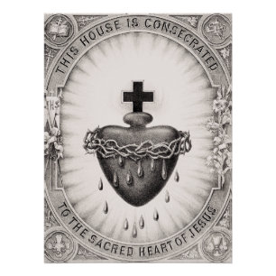 The Most Sacred Heart of Jesus Symbol of Divine  Poster