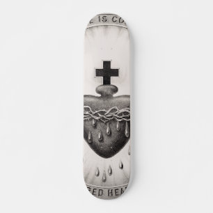 The Most Sacred Heart of Jesus Symbol of Divine  Skateboard