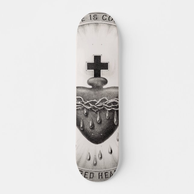 The Most Sacred Heart of Jesus Symbol of Divine  Skateboard (Front)