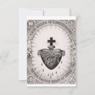 The Most Sacred Heart of Jesus Symbol of Divine  Thank You Card