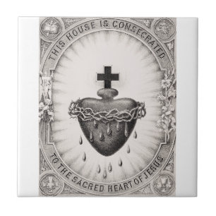 The Most Sacred Heart of Jesus Symbol of Divine  Tile