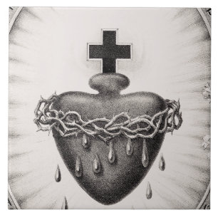The Most Sacred Heart of Jesus Symbol of Divine  Tile