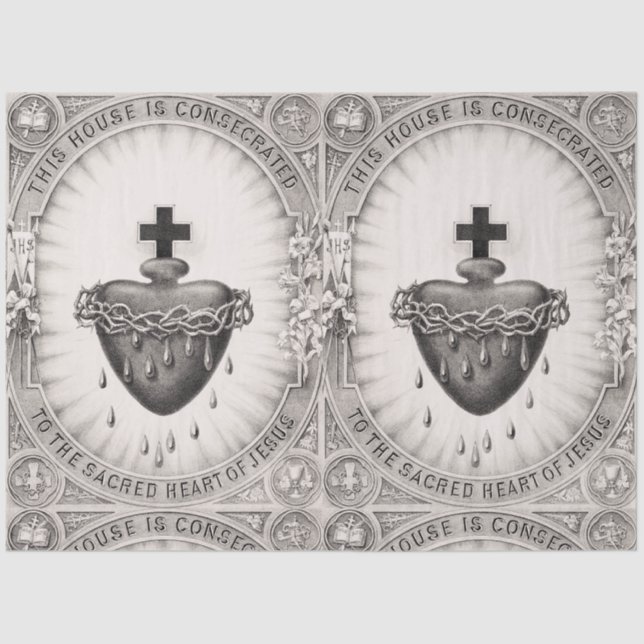 The Most Sacred Heart of Jesus Symbol of Divine  Tissue Paper (Front)