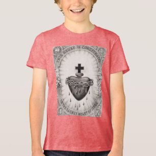 The Most Sacred Heart of Jesus Symbol of Divine  Tri-Blend Shirt