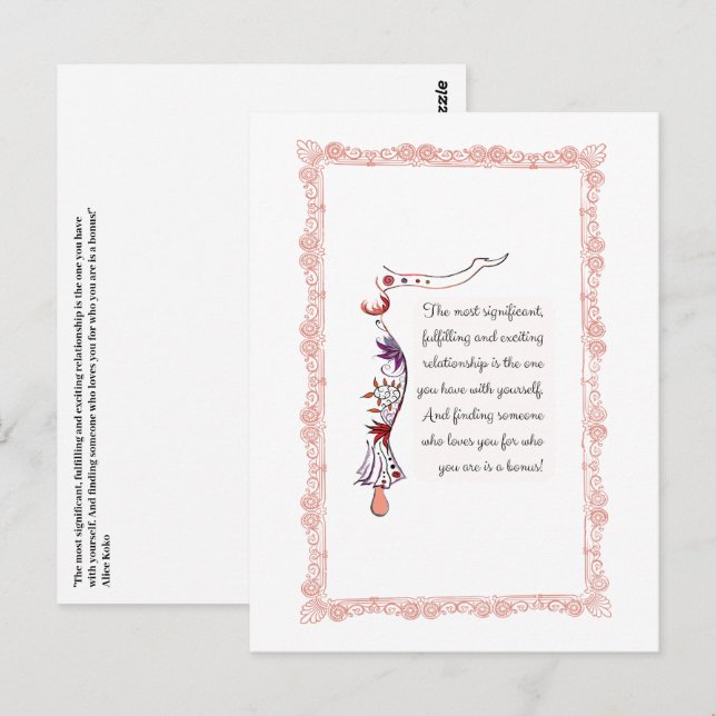 The most significant relationship elegant quote postcard (Front/Back)