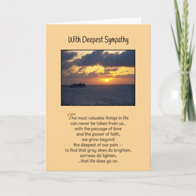 The most valuable things...Sympathy Card (Front)