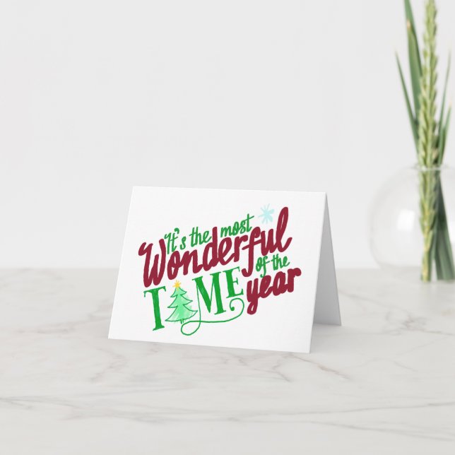 "The Most Wonderful Time" Christmas Card (Front)