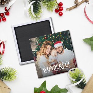 The most wonderful time Christmas photo Magnet