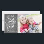 The Most Wonderful Time Hand Lettered Chalkboard Holiday Card<br><div class="desc">This contemporary and modern holiday photo card features original hand lettered calligraphy artwork that says "It's the most wonderful time of the year" on a faux chalkboard background.</div>