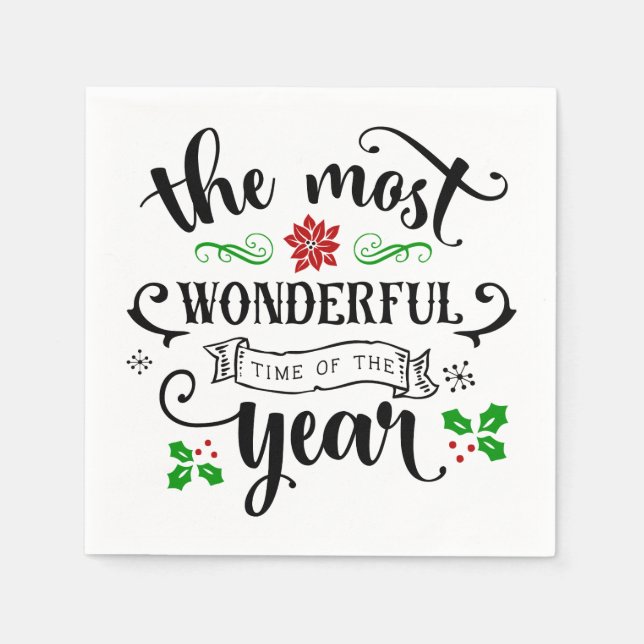 The Most Wonderful Time of the Year Christmas | Napkin (Front)