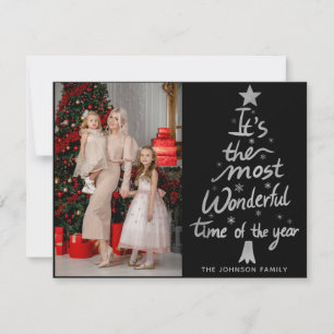The Most Wonderful Time Of The Year Elegant Photo  Holiday Card