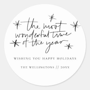 The Most Wonderful Time of the Year Holiday Classic Round Sticker