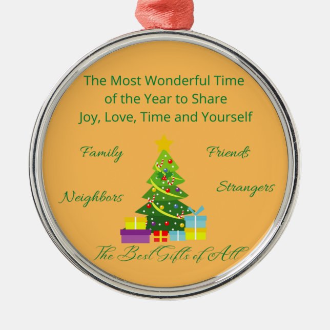 The Most Wonderful Time of the Year Metal Tree Decoration (Front)