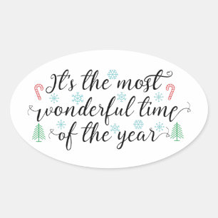 The most wonderful time of the year oval sticker